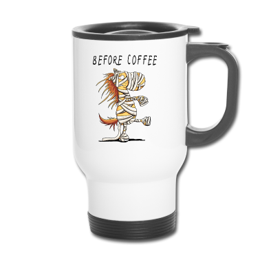 Pferde Thermobecher - Before Coffee Pferd I Pferde Mumie I Halloween