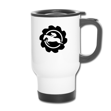 Pferde Thermobecher - Pferd Pferd Logo Banniere Stempel Pferde