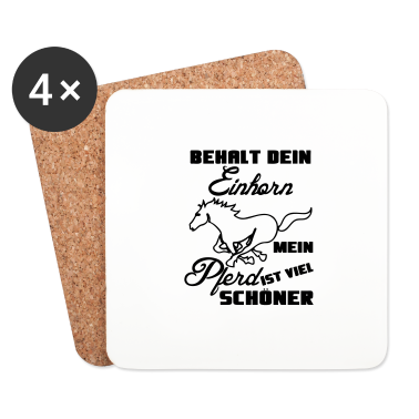 Pferde Untersetzer - Pferd vs Einhorn Geschenk Tier lustig Spruch
