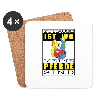 Pferde Untersetzer - ZUHAUSE IST WO MEINE PFERDE SIND, Pferd Reiter