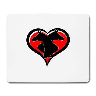 Pferde Mousepad - Pferd Pferde Reiter Reiten LIebe Herz Tiere