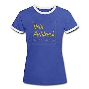Frauen Kontrast-T-Shirt mit Text, Bild oder Logo bedrucken lassen