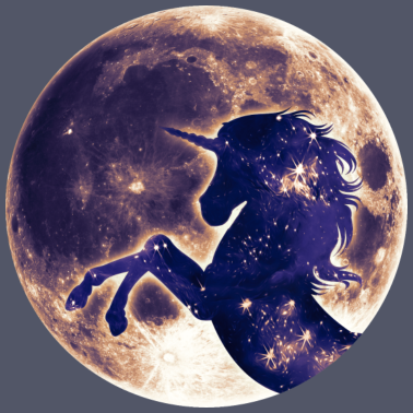 Motiv Einhorn, Vollmond , Mond, Magie, Pferd, unicorn,