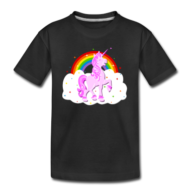 Einhörner T-Shirt - Einhorn Regenbogen Sterne Wolke Unicorn