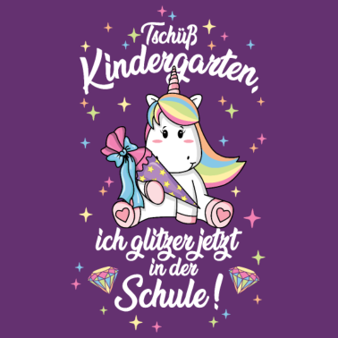 Motiv Glitzer in der Schule Einschulung Einhorn Kind