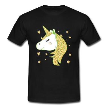 Einhörner T-Shirt - Einhorn Glitzer Gold