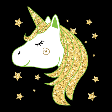 Motiv Einhorn Glitzer Gold