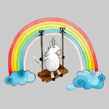 Motiv Einhorn Schaukel Regenbogen