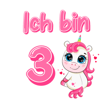 Motiv 3. Geburtstag Einhorn mädchen