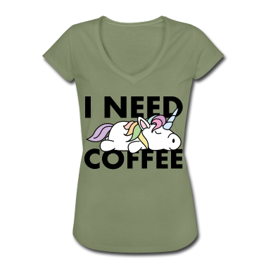 Einhörner T-Shirt - Lustiges Einhorn ich brauche Kaffee