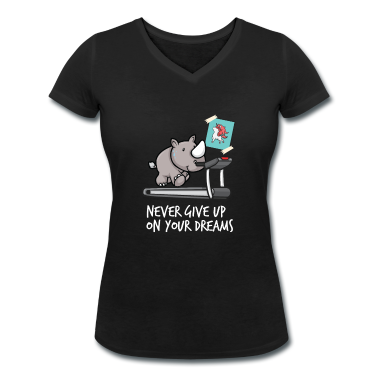 Einhörner T-Shirt - Gib nie deine Träume auf - Nashorn auf Laufband