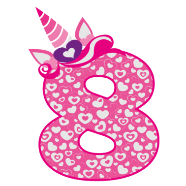 Motiv 8ter Geburtstag 8 Jahre Mädchen Einhorn