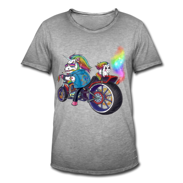 Einhörner T-Shirt - Alpha Einhorn auf coolem Motorrad mit Regenbogen