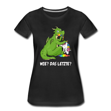 Einhörner T-Shirt - Wie das letzte Geschenk Drache frisst Einhorn fun