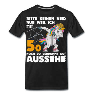 Einhörner T-Shirt - 50. Geburtstag 50 Jahre Einhorn mit Rollator Stock