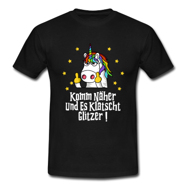 Einhörner T-Shirt - Fuck You Einhorn Einhörner Mittelfinger Geschenk