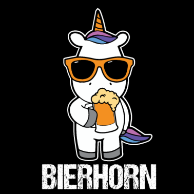 Motiv Bierhorn Einhorn trinkt Bier Party Alkohol Sauf