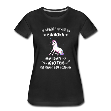 Einhörner T-Shirt - Einhorn gegen Idioten