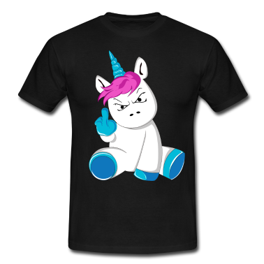 Einhörner T-Shirt - Einhorn Wütend Genervt Stinkefinger