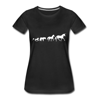 Einhörner T-Shirt - Einhorn Evolution in weiß