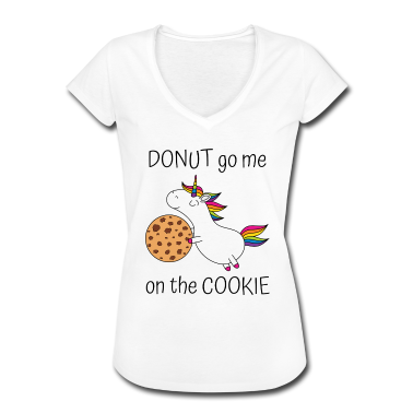Einhörner T-Shirt - Einhorn Spruch Donut Go Me On The Cookie mit Keks