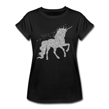 Einhörner T-Shirt - Das silberne glitzer Einhorn