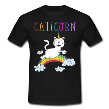 Einhörner T-Shirt - Funny Caticorn Katze - Einhorn Katzen Regenbogen