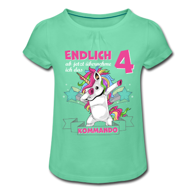 Einhörner T-Shirt - Kinderkleidung, Einhorn zum 4. Geburtstag 4 Jahre