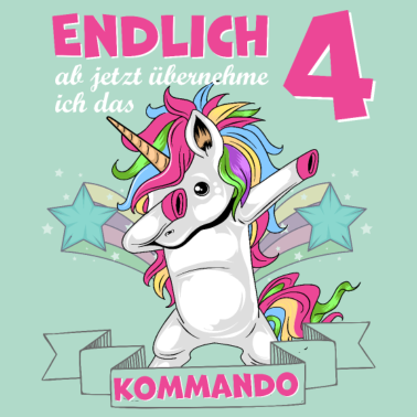 Motiv Kinderkleidung, Einhorn zum 4. Geburtstag 4 Jahre