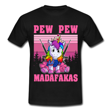Einhörner T-Shirt - Pew Pew Madafakas Einhorn Gamer Gaming
