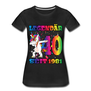 Einhörner T-Shirt - Legendär seit 1981! Dabbing Einhorn 40. Geburtstag