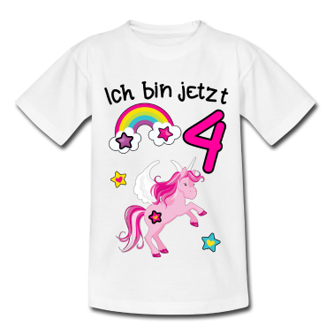 Einhörner T-Shirt - Ich bin jetzt 4 Geburtstag Einhorn