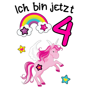 Motiv Ich bin jetzt 4 Geburtstag Einhorn