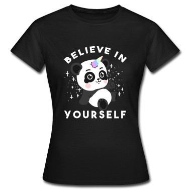Einhörner T-Shirt - Lustige Pandacorn Glauben Sie an sich selbst Einhorn Panda