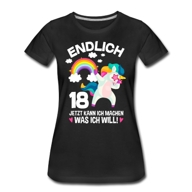 Einhörner T-Shirt - Endlich 18 Einhorn 18. Geburtstag Tochter