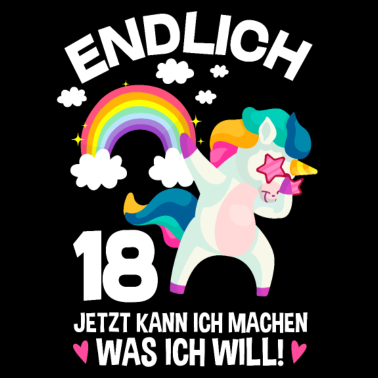 Motiv Endlich 18 Einhorn 18. Geburtstag Tochter