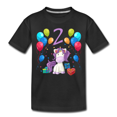 Einhörner T-Shirt - Geburtstagsshirt Einhorn Mädchen 2 Jahre