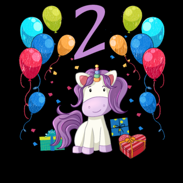 Motiv Geburtstagsshirt Einhorn Mädchen 2 Jahre