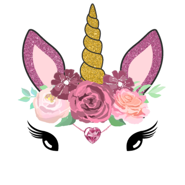 Motiv Einhorn Gesicht Mit Blumen Für Frauen Und Mädchen