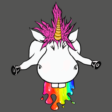 Motiv Einhorn kotzt Regenbogen Kotze