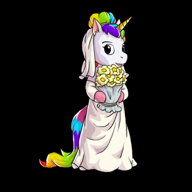 Motiv Einhorn Braut JGA Hochzeit Heiraten