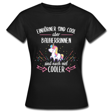 Einhörner T-Shirt - Bauherrin Bauherr Hausbau Einhorn Spruch Neubau