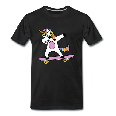 Einhörner T-Shirt - Dabbing Unicorn Dab Skateboard Einhorn