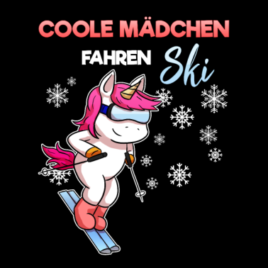 Motiv Coole Mädchen Fahren Ski Skifahrer Spruch Lustig