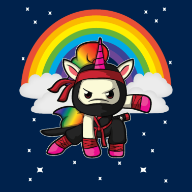 Motiv Einhorn Ninja Regenbogen Geschenkidee