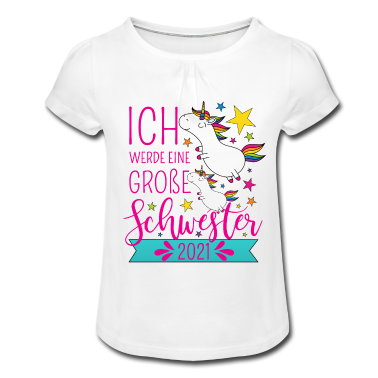 Einhörner T-Shirt - Große Schwester 2021 Einhorn Einhörner Geschwister