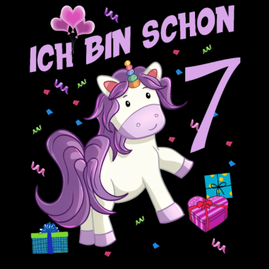 Motiv Einhorn Mädchen Geburstag 7 Jahre