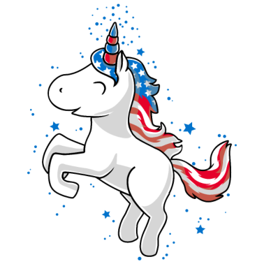 Motiv Amerika Einhorn - Americorn -Flagge-Süß-USA