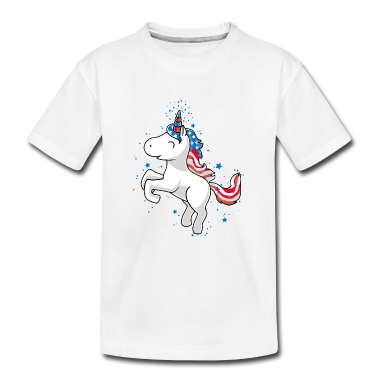 Einhörner T-Shirt - Amerika Einhorn - Americorn -Flagge-Süß-USA