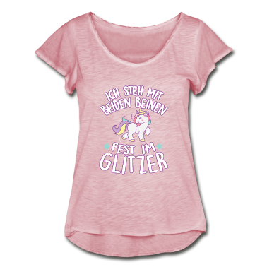 Einhörner T-Shirt - Einhorn: steh mit beiden Beinen fest im Glitzer